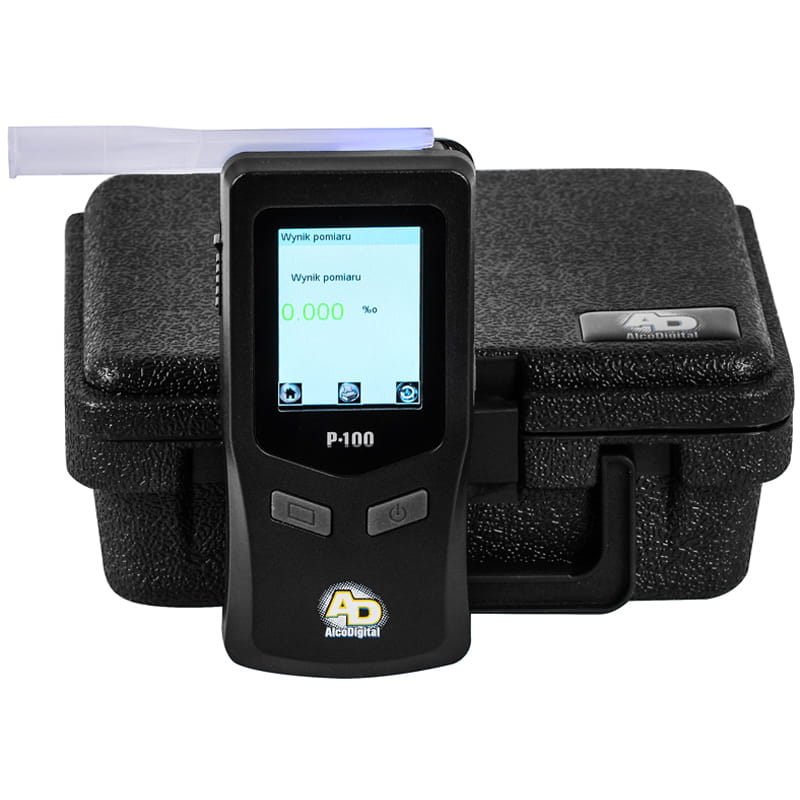 Alkomat elektrochemiczny AlcoDigital P 100 + certyfikat adiustacji