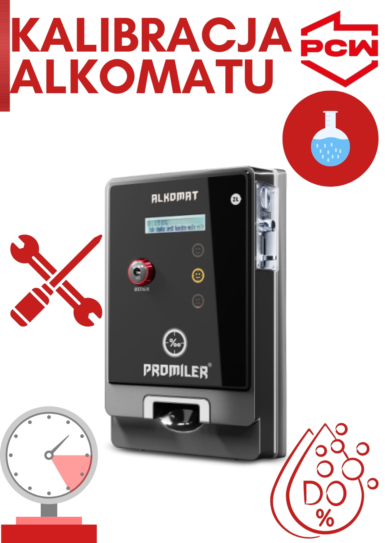 Kalibracja alkomatu Promier AL-4000 plus certyfikat adiustacji