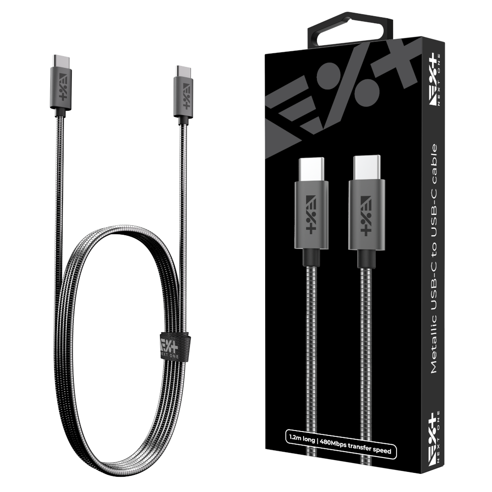 NEXT ONE Kabel Metallic USB-C / USB-C 1,2 m space gray