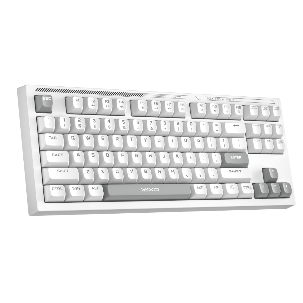 YAXO Klawiatura membanowa 87 klawiszy ZUNI Alpine White