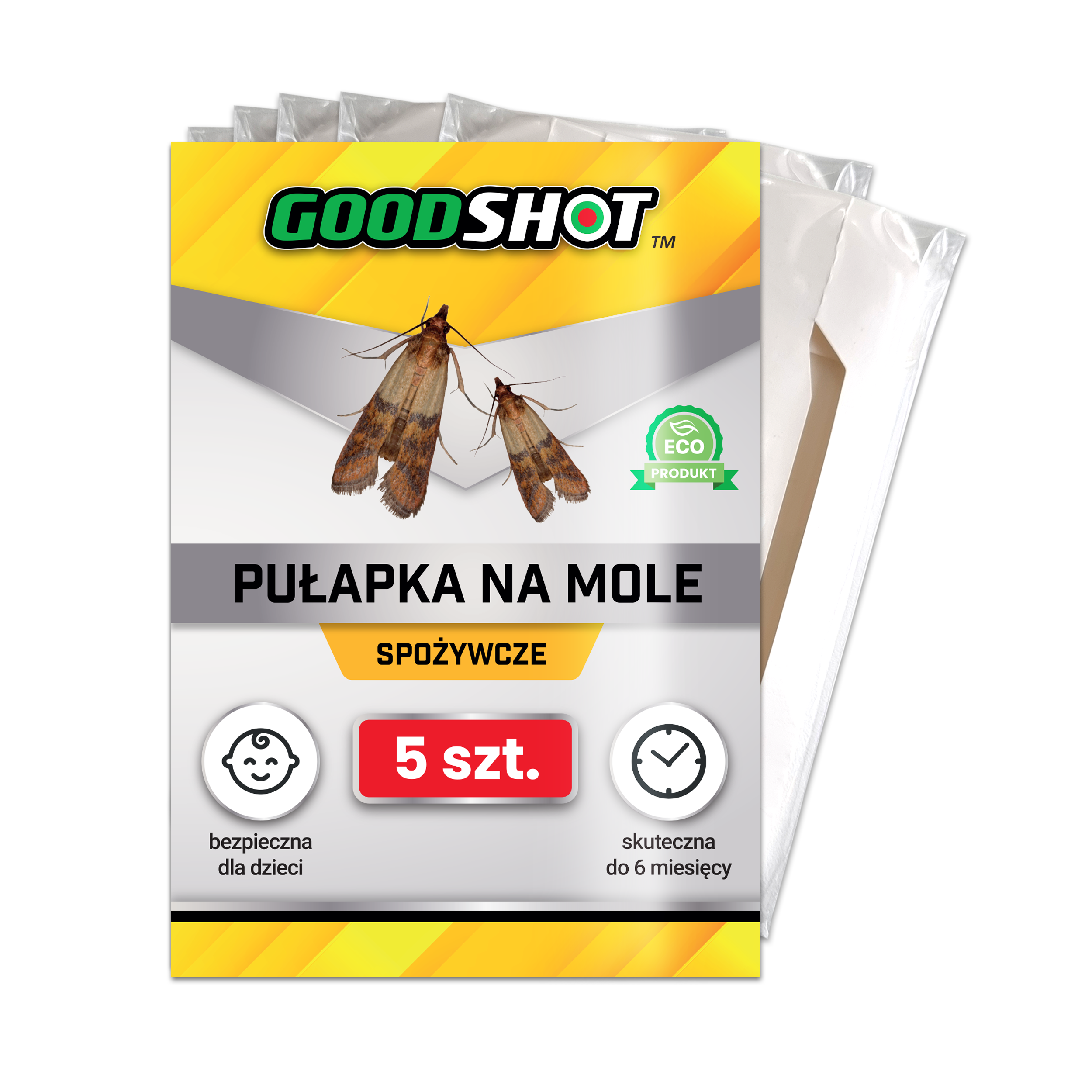 Pułapka na mole spożywcze Lep na mole kuchenne Feromony GOODSHOT 5szt.
