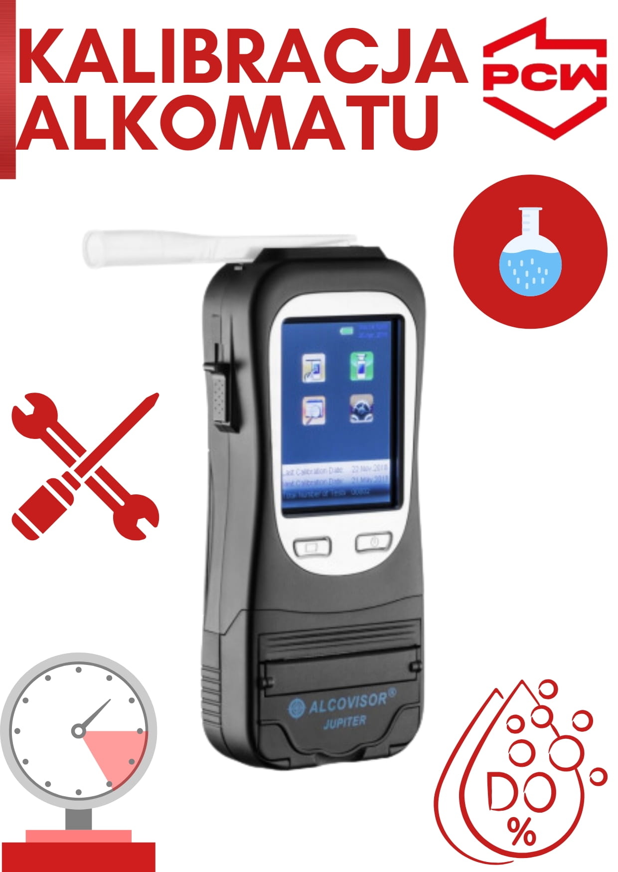 Kalibracja alkomatu AlcoVisor C2H5OH z certyfikatem kalibracji