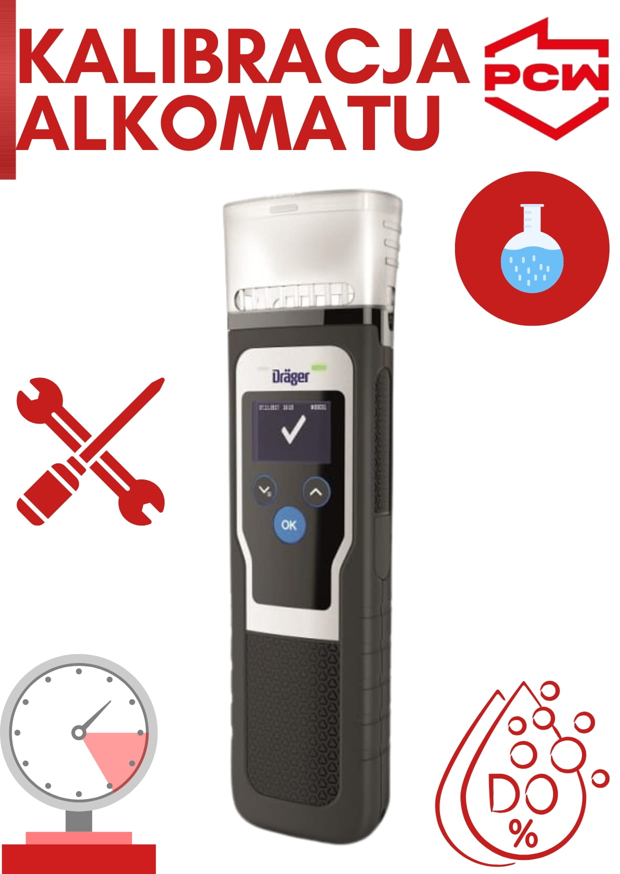 Kalibracja alkomatu DRAGER 7110 + certyfikat adiustacji