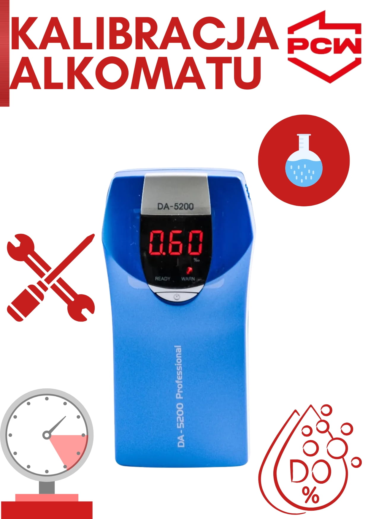 Kalibracja alkomatu AlcoFind ELITE z certyfikatem kalibracji od PCW