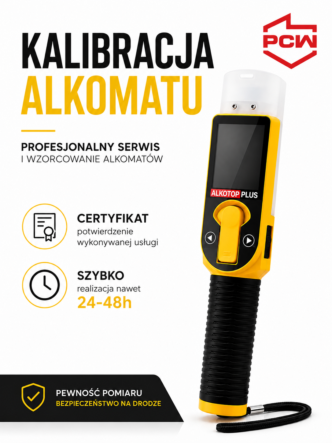Kalibracja alkomatu przesiewowego ALKOTOP z certyfikatem kalibracji od firmy PCW